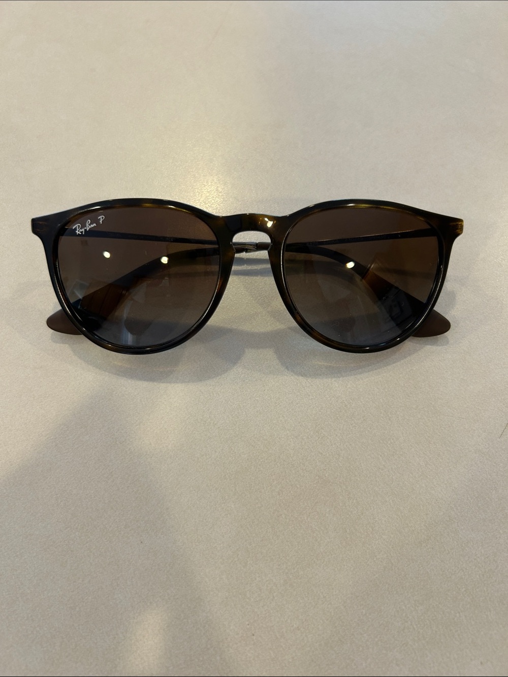 Ray-Ban Tortoiseshell Frame with Wire Frame and Brown Lens Sunglasses